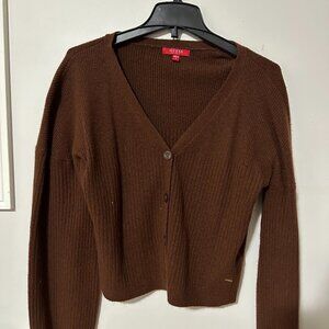 GUESS brown knit cardigan